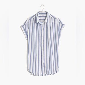 Madewell | Central Shirt in Duo Blue Stripe, Size XS